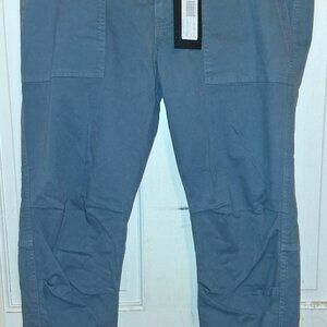 NWT Nili Lotan Cropped French Washed Blue Cotton Military Pant size 12 Ladies
